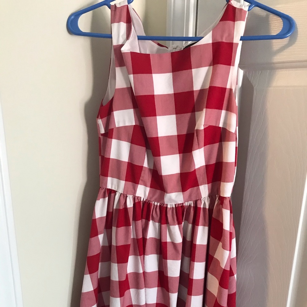 Red and white gingham 50’s style dress